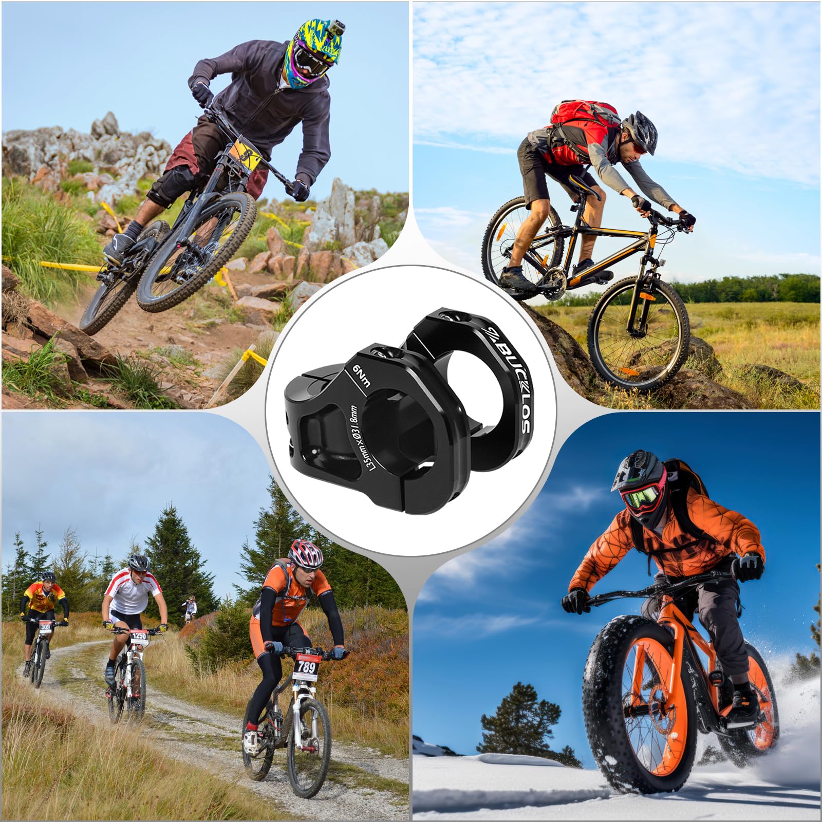 Bucklos 35Mm Mountain Bike Stem Mtb 31.8Mm Cnc Short Stems - Bicycle Ultra-Light Hollow Aluminum Alloy Riser Stem For E Bike/Dow