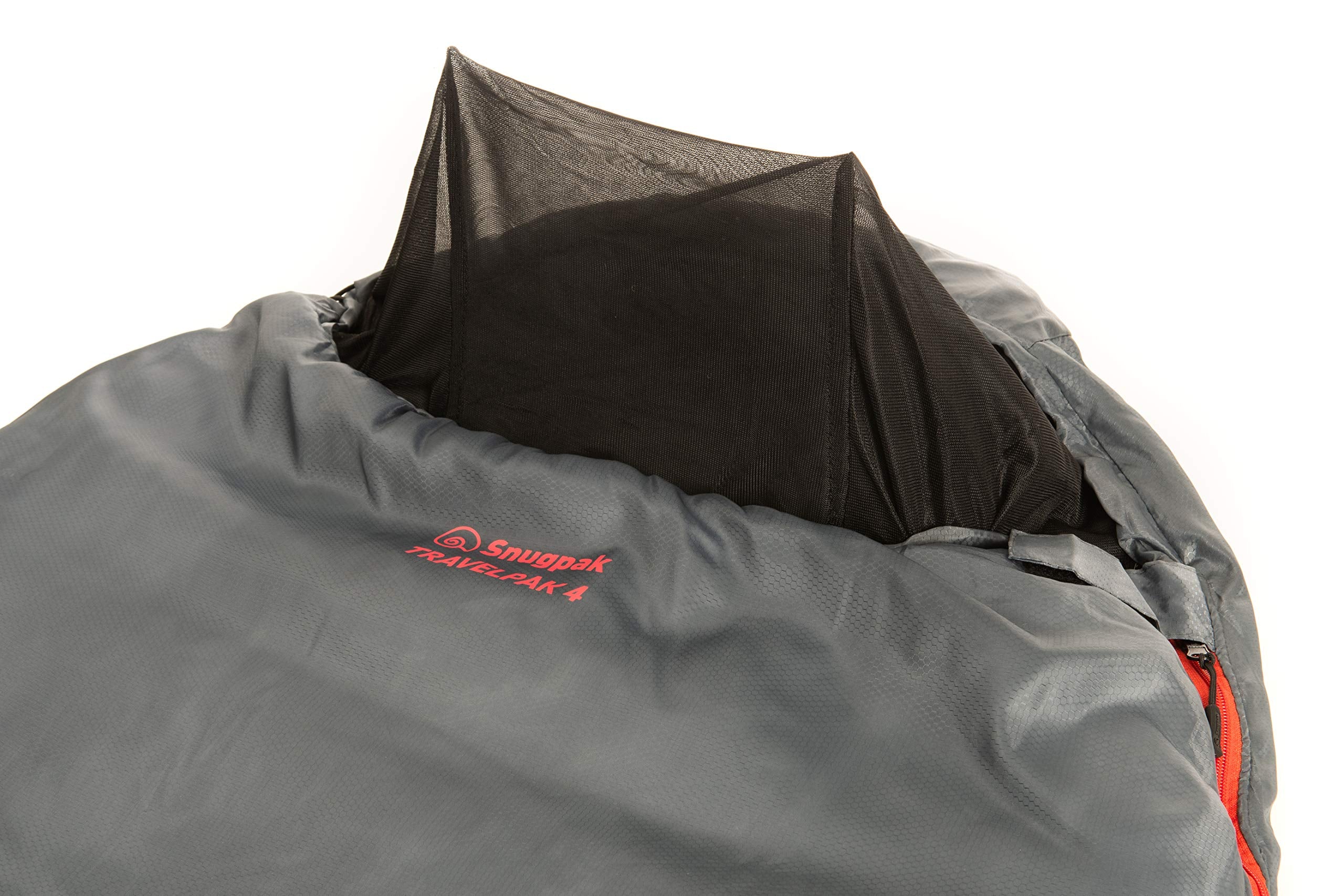 Snugpak Travelpak 4 Sleeping Bag With Mosquito Net, 19 Degree, Left Hand Zip, Pebble Gray
