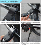Topcabin Bicycle Adjustable Aluminium Alloy Bike Bicycle Kickstand Side Kickstand Fit For 22'' 24'' 26''- White