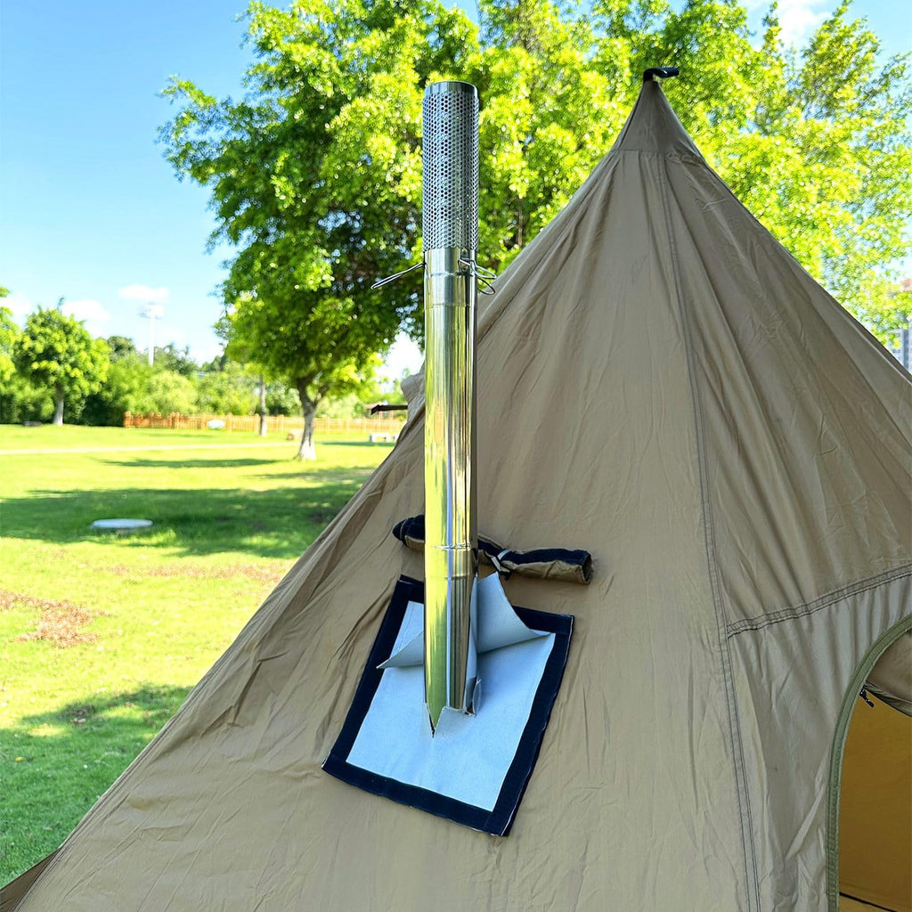 Taisoca Diy Stove Jack With Rain Flap,Double Layer Stove Jack 7.9 * 9Inch/20 * 23Cm,Fireproof Stove Jack For Protecting Hot Tent