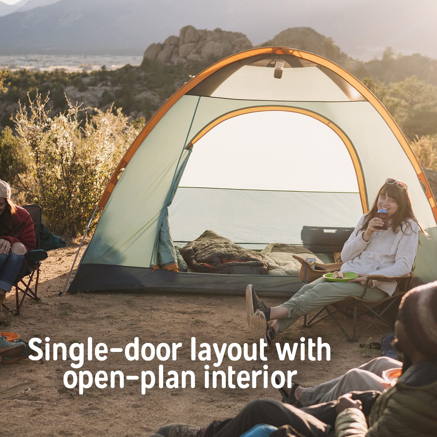 Kelty Tallboy Family + Car Camping Tent, 4 Or 6 Person Freestanding Overnight Shelter, Large Capacity, Tall Height, Stuff Sack I