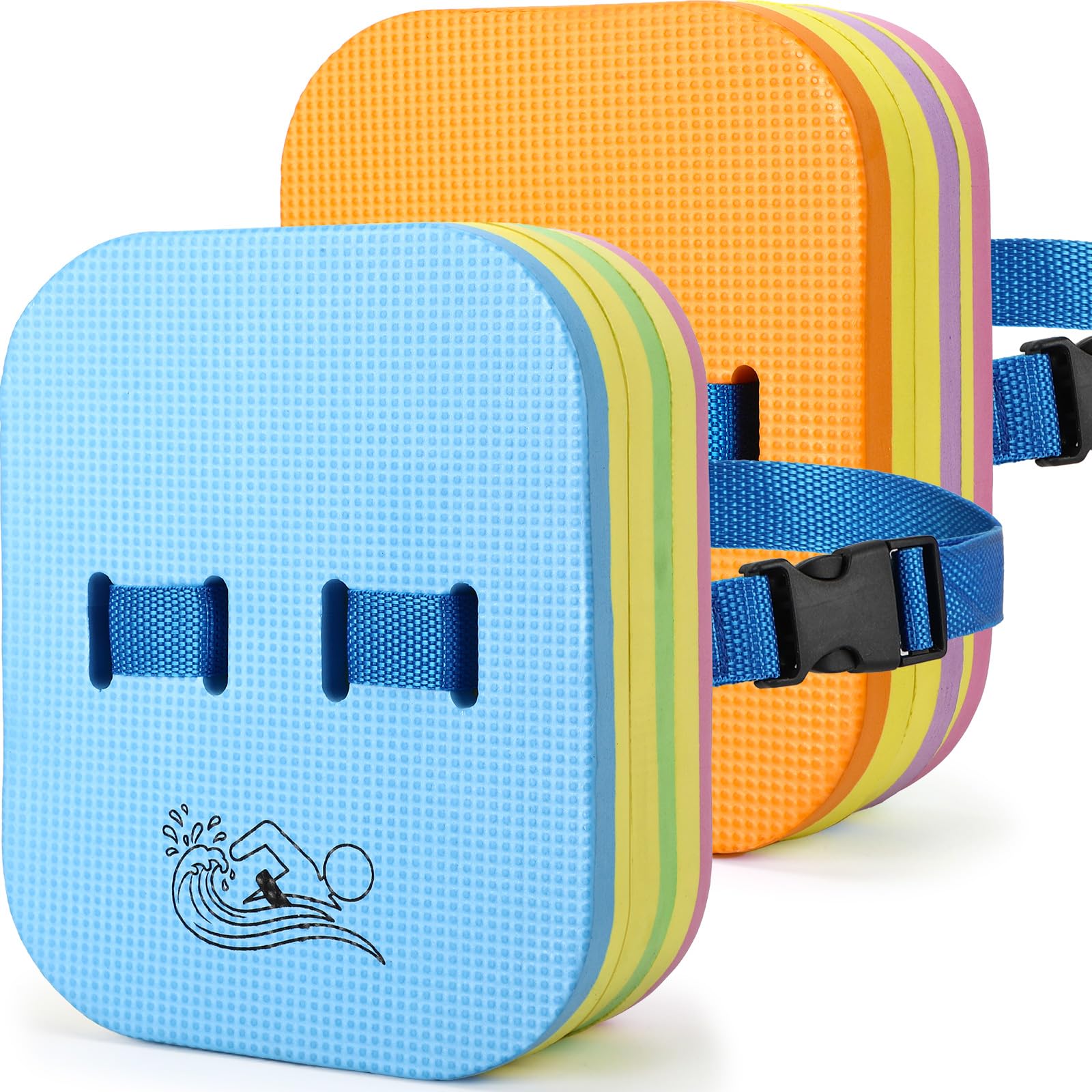 Teyva Daily 2 Pcs Swim Back Bubble Float with Adjustable Belt 3 Layers Swimming Bubble Belt Split Foam Safety Training Swim Floa