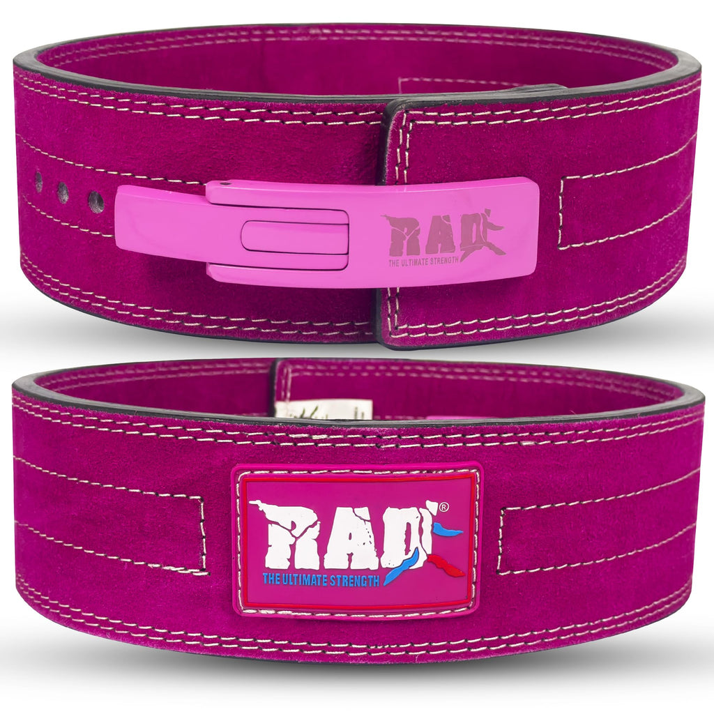 Rad Weight Lifting Belts Powerlifting And Weightlifting Belt With Lever Buckle, 10Mm (Pink, Xl)