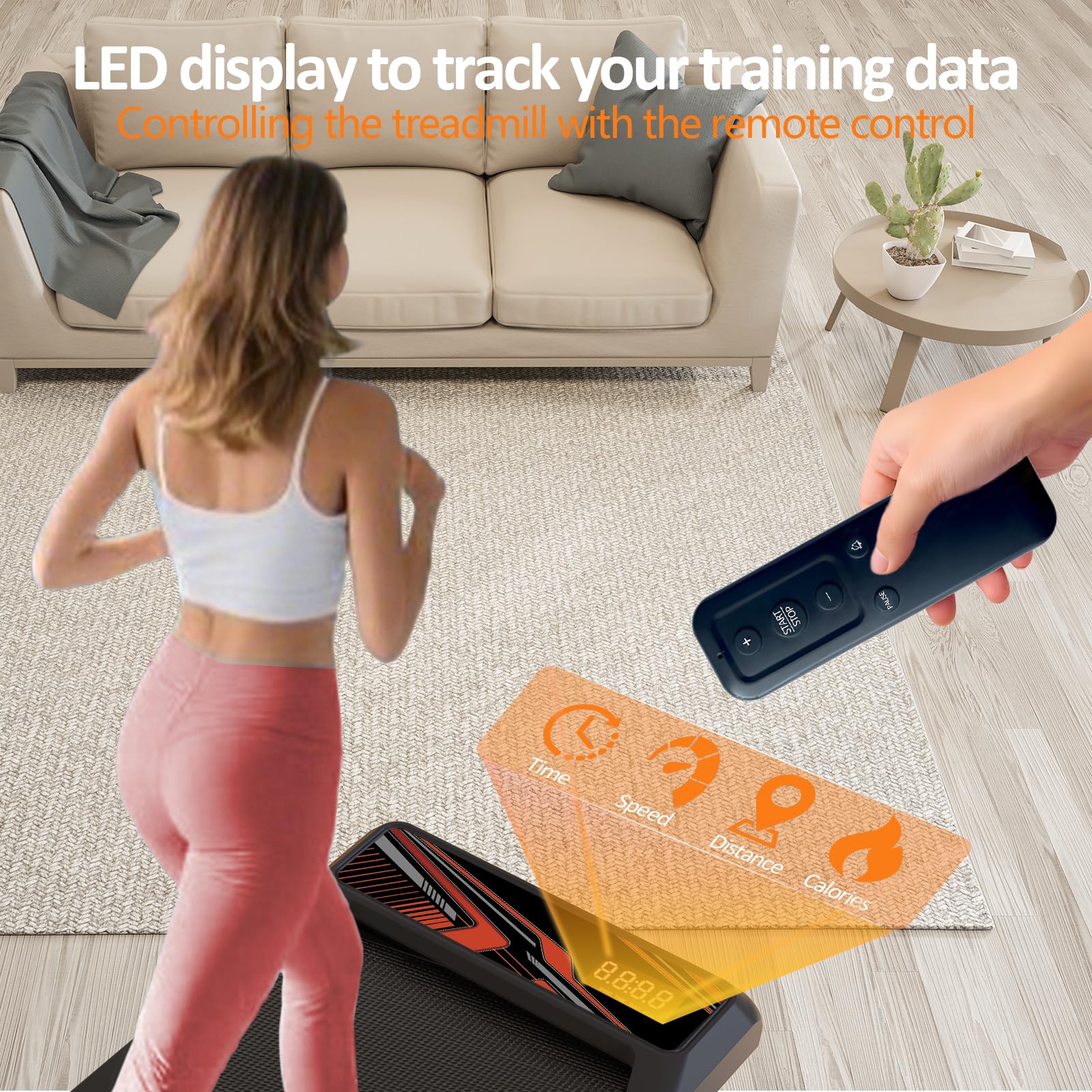 2.5HP Walking Mat with Incline pad,Under Desk Treadmill, Walking Running Pad with Remote, 3 in 1 Low Noise Small Mini Portable T