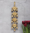Two Moustaches Brass Shubh Labh With Laxmi Ganesha Hanging Bells, Hanging Bells For Home Decor, Wall Decor, Ghanti For Pooja, Pa