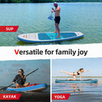 Abahub Inflatable Sup, Wide 106'' X 31'' X 6'' Isup, Standup Paddleboard With Adjustable Carbon Fiber Paddle, Kayak Seat, For Yo