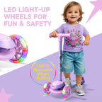 3 Wheel Scooter for Kids, Smooth Light Up LED Front Wheels, Wide Anti Slip Deck, Rear Foot Brake, Easy Lean to Steer Maneuvering