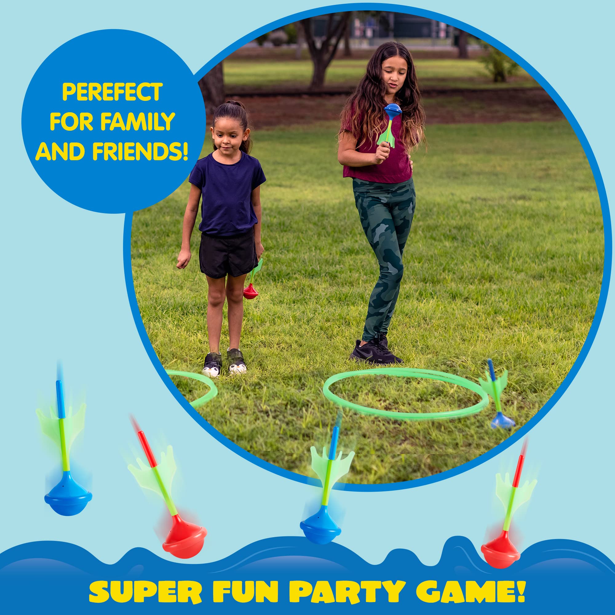 Joyin Lawn Darts Game Set For Kids And Adults - Glow In The Dark Outdoor Lawn Games For Adults And Family, Soft Tip Darts Set Fo