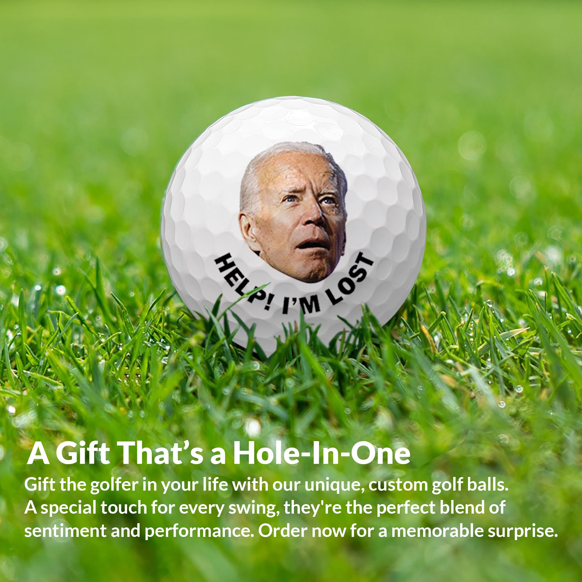 With Love From Julie 3 Pack Golf Balls Funny Novelty Golfers Gift - Help I'M Lost - Funny Photo For Men Boyfriend Husband Grandp