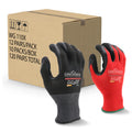 Linconson 12 Pack Safety Performance Series Construction Mechanics Work Gloves (M (120 Pairs), Black  Red)