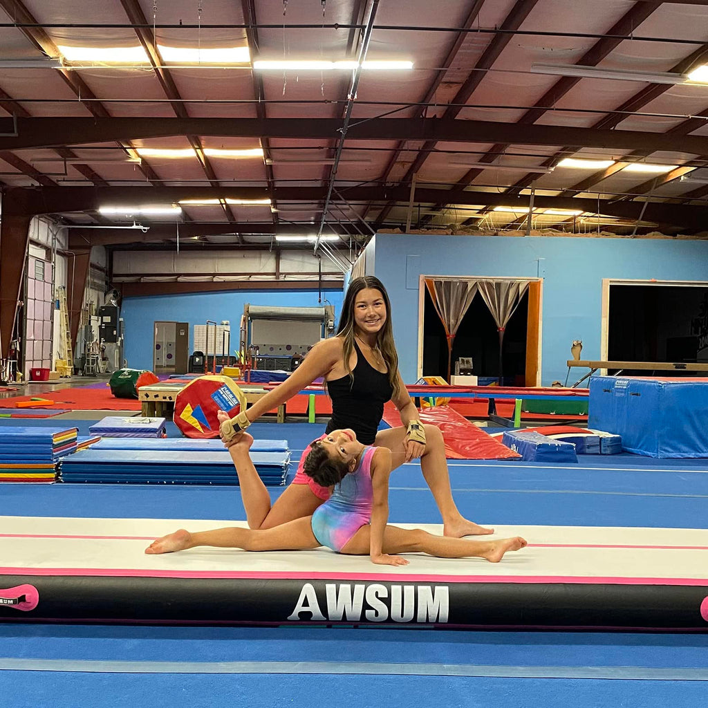 Awsum 16Ft 4Inches Air Tumbling Mat Inflatable Training Mat Gymnastics Tracks With Electric Air Pump For Gym/Cheerleading/Water/