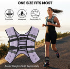 APEXUP 15lbs Weighted Vest Men Women, Weight Vest for Women Workout Equipment for Strength Training Running (Pastel Purple)
