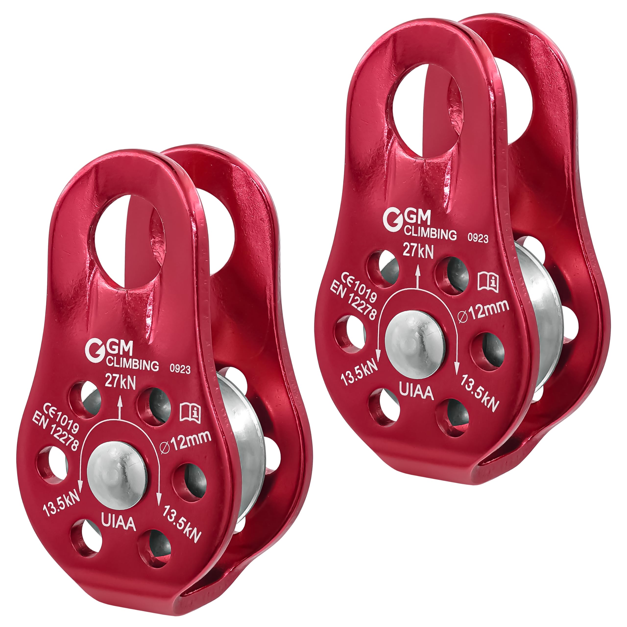 Gm Climbing 27Kn Fixed Micro Pulley Ce Uiaa Certified Slack Tender For Hitch Tending (Pack Of 2)