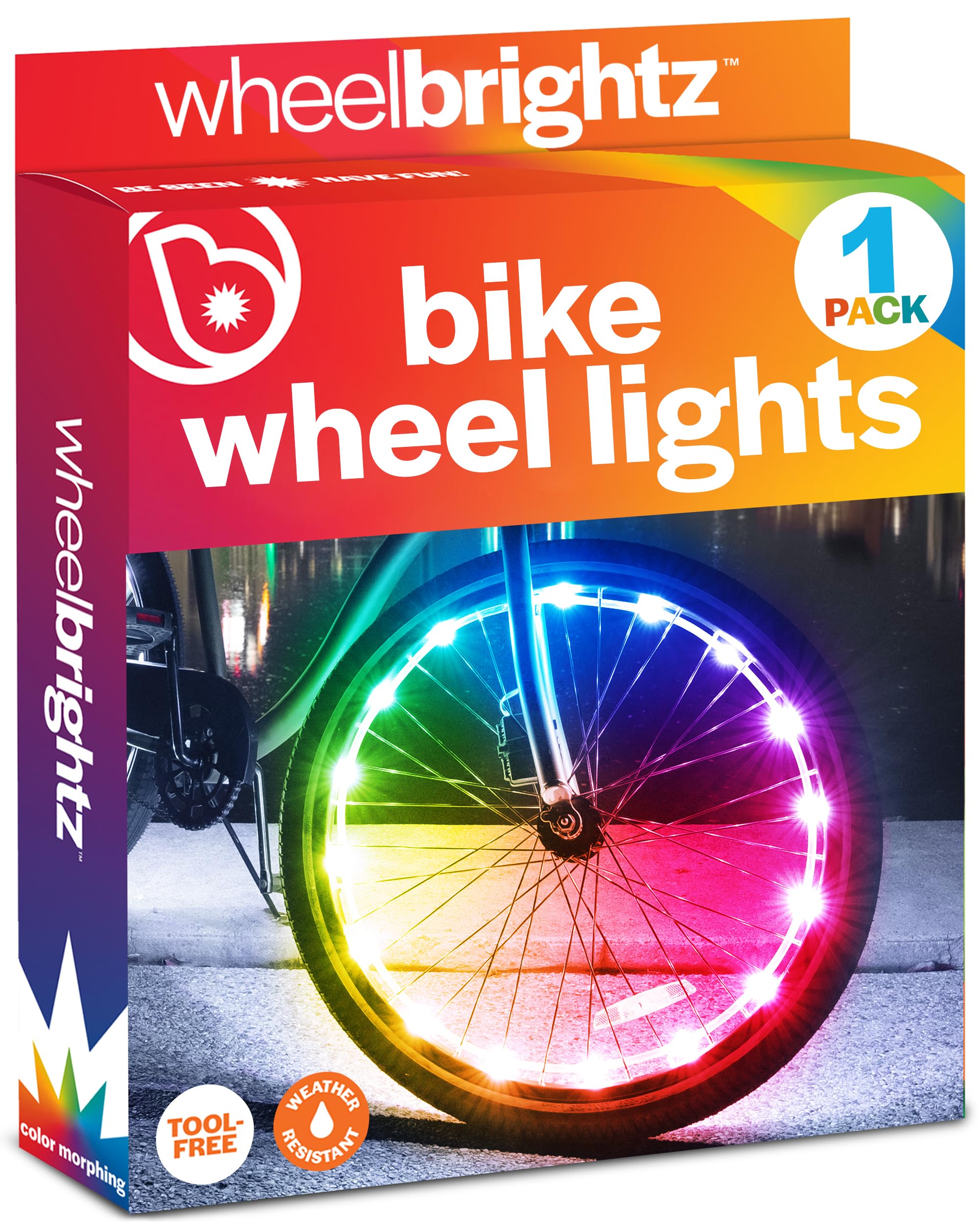 Brightz WheelBrightz (1-Pack RGB) LED Bike Wheel Lights Boys Girls Kids Bike Light for Night Riding Bicycle Lights Accessories &