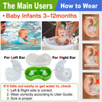 Waterdam Swimming Ear Plugs Great Waterproof Ultra Comfy Earplugs Prevent Swimmers Ear (Size 0: Baby 0-1 Year (Orange))