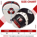 Rdx Boxing Pads Focus Mitts, Maya Hide Leather Curved Hook And Jab Target Hand Pads, Great For Mma, Kickboxing, Martial Arts, Mu