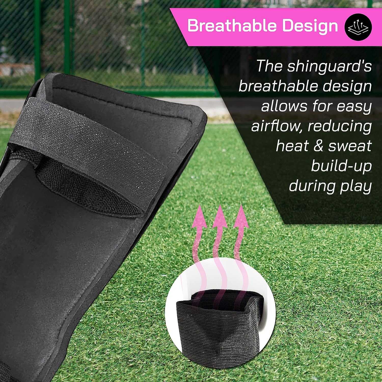 Vizari Malaga Soccer Shin Guards for Youth & Adults -Lightweight Ankle Protection – Pink