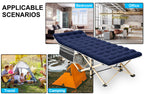 Araer Camping Cot, Portable Folding Outdoor Bed With Mattress Carry Bag, Heavy Duty Sleeping Cots For Adults Kids Travel Camp Be