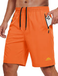 MAGCOMSEN Workout Shorts for Men 9 Quick Dry Summer Athletic Casual Beach Active Fishing Outdoor Mens Orange Gym Shorts