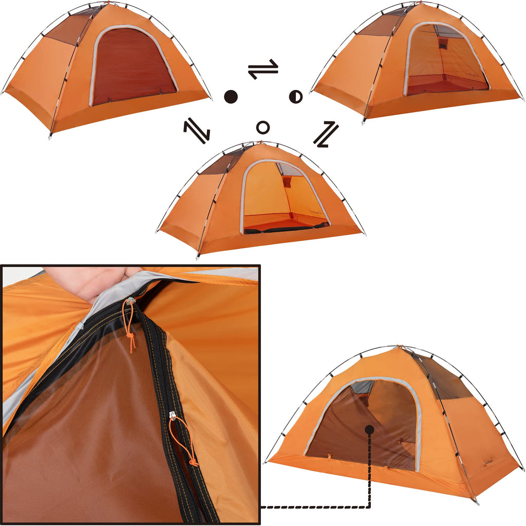 Vela Camping Tent For 2 Person, 4 Person, 6 Person - Waterproof Two Person Tents For Camping, Small Easy Up Tent For Family, Out