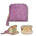 Tarini Purple Tassel Jewelry Organizer Pouch, Compact Portable Travel Jewellery Storage Bag with Multi Separate Pockets, AntiSc