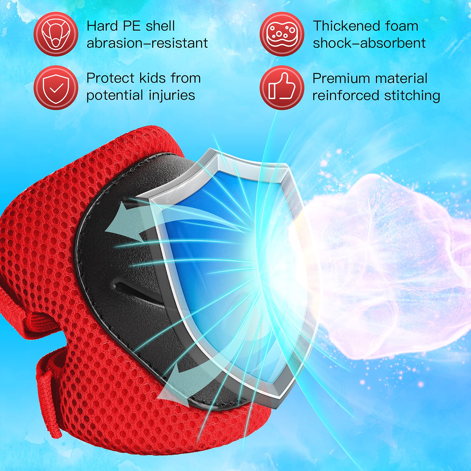 Wemfg Kids Protective Gear Set Knee Pads For Kids 7-13 Years Toddler Knee And Elbow Pads With Wrist Guards 3 In 1 For Skating Cy