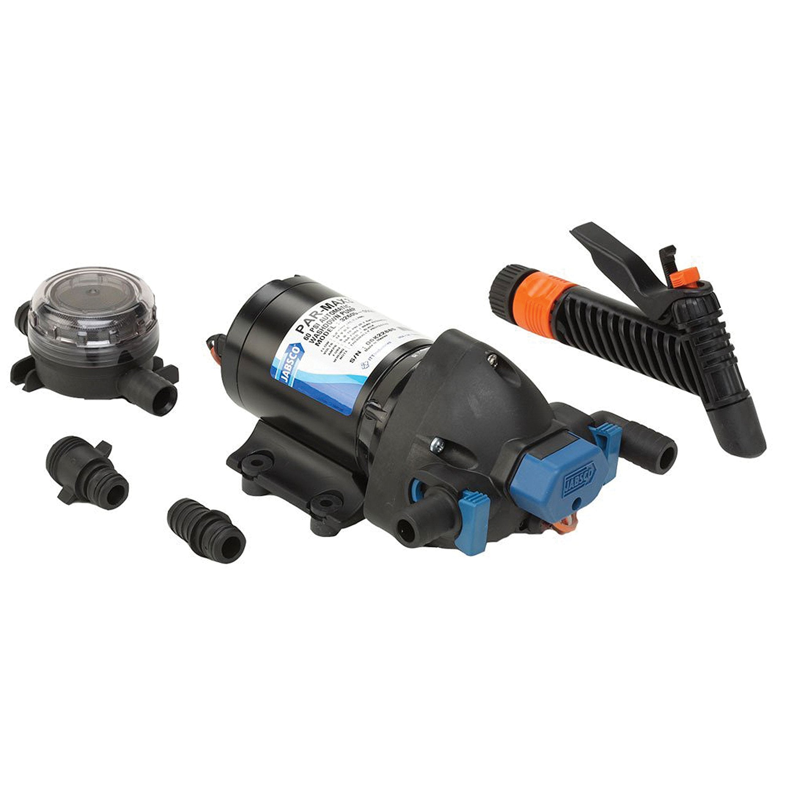 Jabsco 32605-0092 Marine Parmax 4.0 Gpm Washdown Pump Kit, 60 Psi, 12 Volt