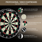 Pennpliy Bristle Dart Board Set For Adults, Professional 18'' Steel Tip Outdoor Dartboard Set, High-Grade Compressed Sisal Metal