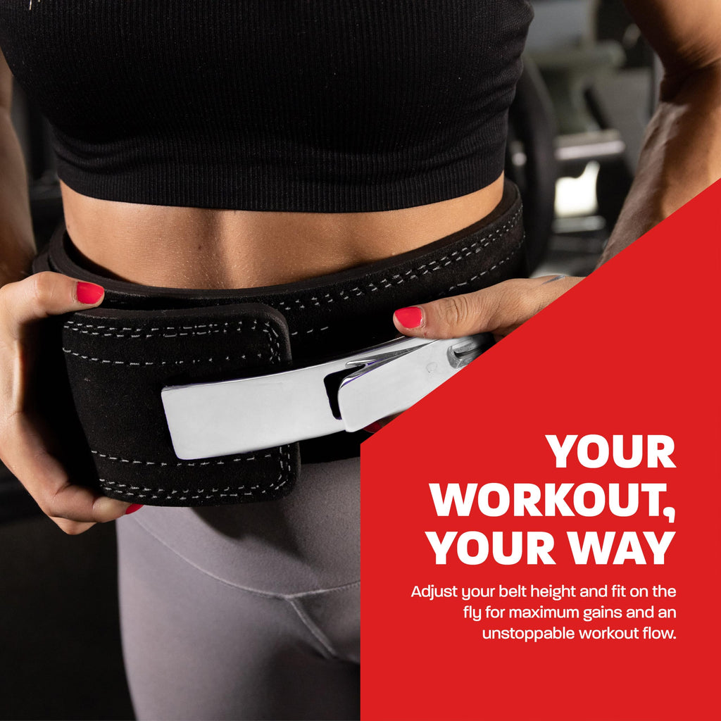 Hawk Sports Lever Belt For Men & Women, 10Mm Thick, 4'' Wide Suede Leather Weightlifting Belt, Safely Maximize Gains From Heavy