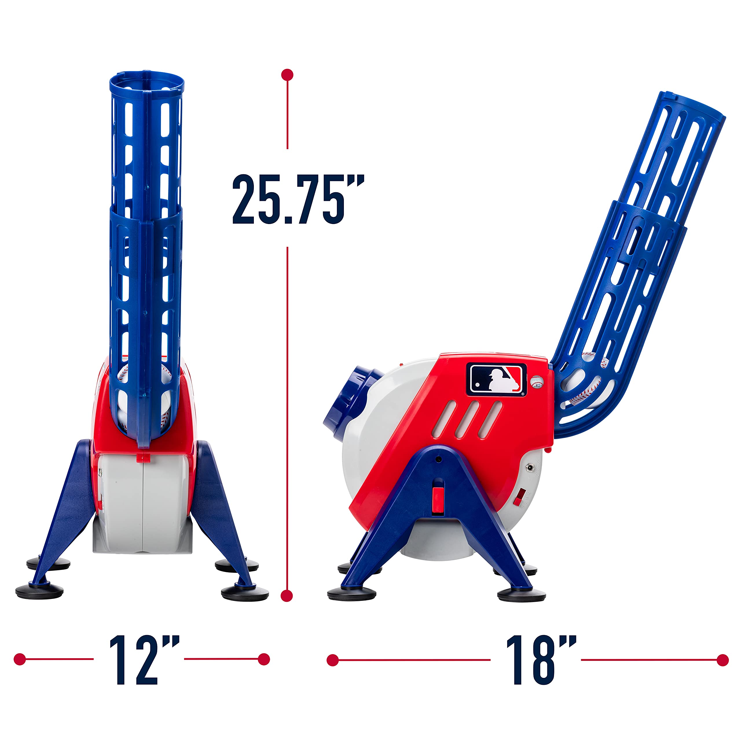 Franklin Sports Kids Mlb Pitching Machine - Mlb Baseball Pitching Machine For Kids Batting Practice - Mlb Power Pitcher With Adj