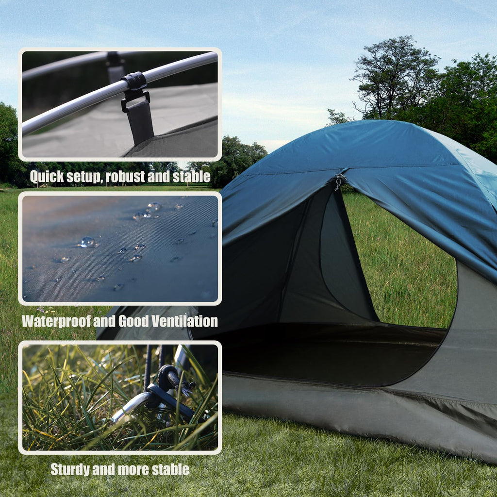 Backpacking Tent For Camping 2/3/4 Person Hiking Ultralight Tent For Waterproof Windproof Outdoor Tents Easy Setup Two Doors Dou