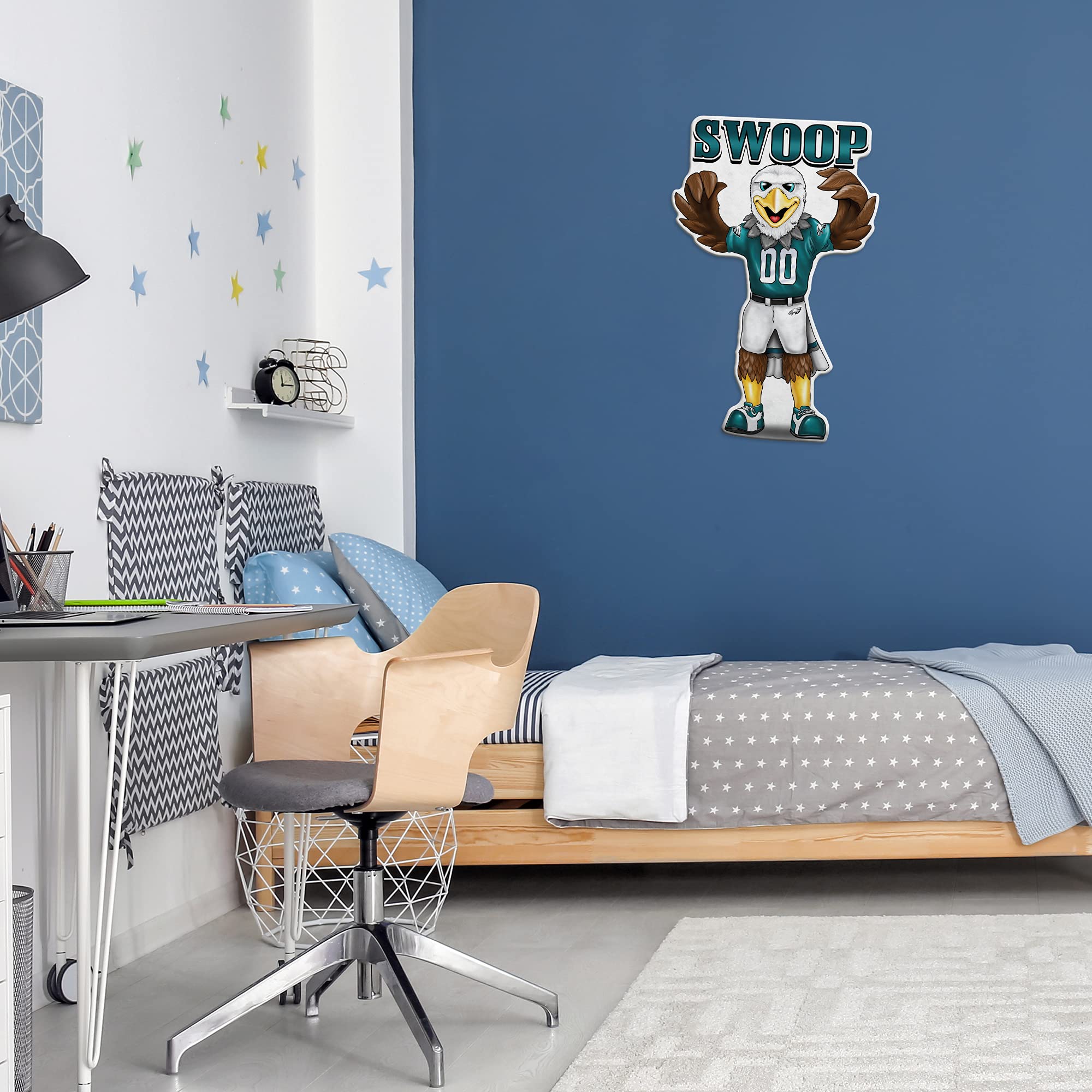 Rico Industries Nfl Philadelphia Eagles Mascot Shape Cut Pennant - Home And Living Room D  Cor - Soft Felt Ez To Hang 18X0.10X18