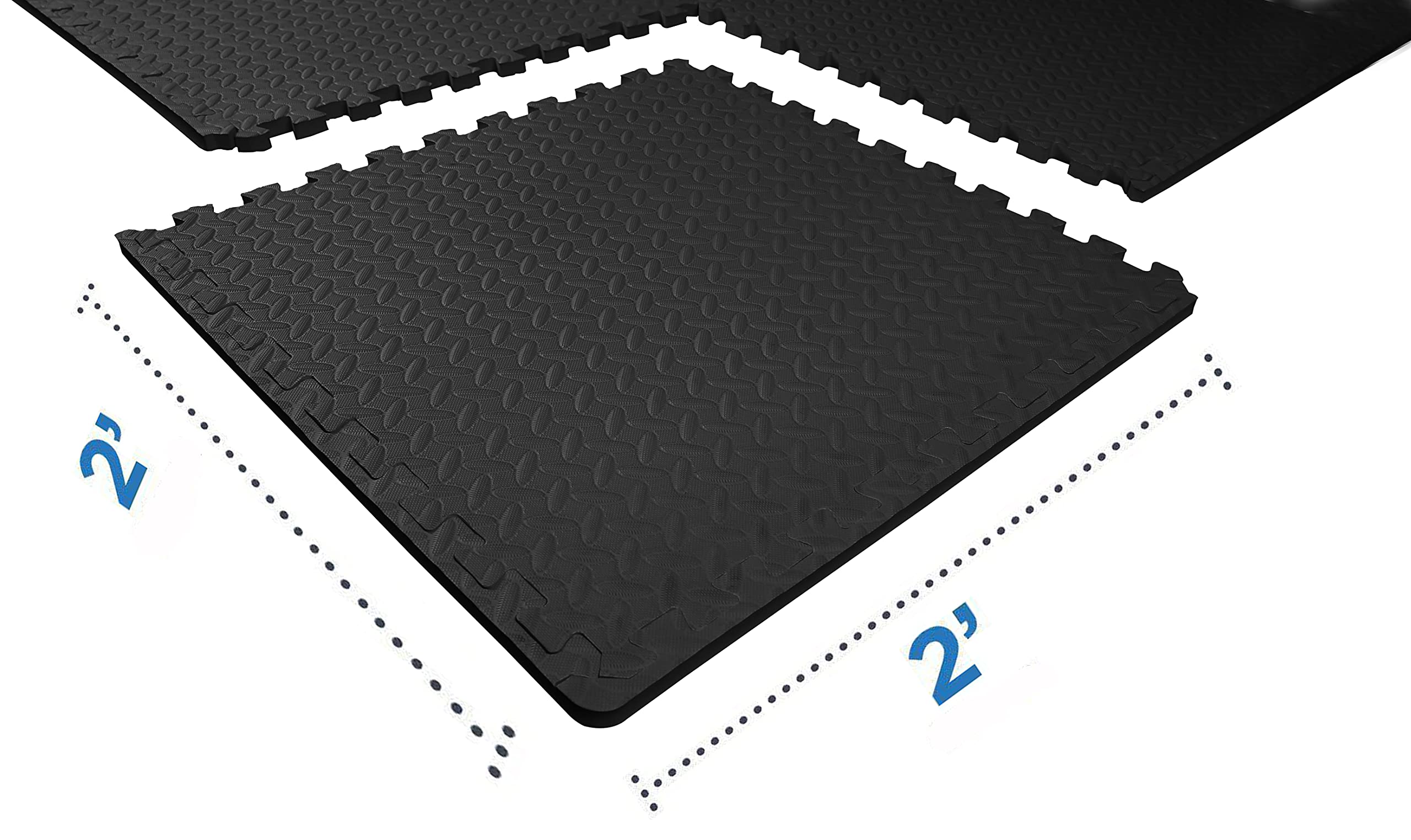 Fitvids Puzzle Exercise Mat With Eva Foam Interlocking Tiles For Mma, Exercise, Gymnastics And Home Gym Protective Flooring, 3/4