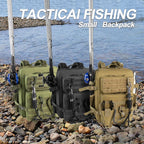 Small Tactical Fishing Tackle Backpack With Removable Plier Holder & Rod Holders Storage Fishing Gear And Equipment Tackle Bag F