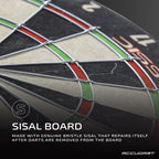 Accudart Classic Bristle Dartboard - Official Size 18'' X 1.5'' - Self-Healing Genuine Bristle Sisal - Staple Free Bullseye - Id