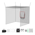 VEVOR Golf Batting Cage, 10 x 10 x 10 FT Golf Cage, Driving Hitting Cages with 3-Ply Knotless Polyester, Golfs Target & 9-Hole B