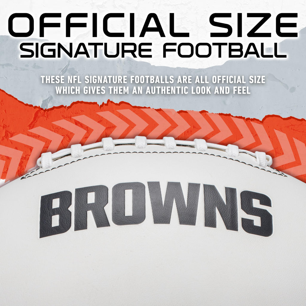 Franklin Sports Nfl Cleveland Browns Autograph Football - Official Size White Panel Souvenir Football For Autographs + Signature