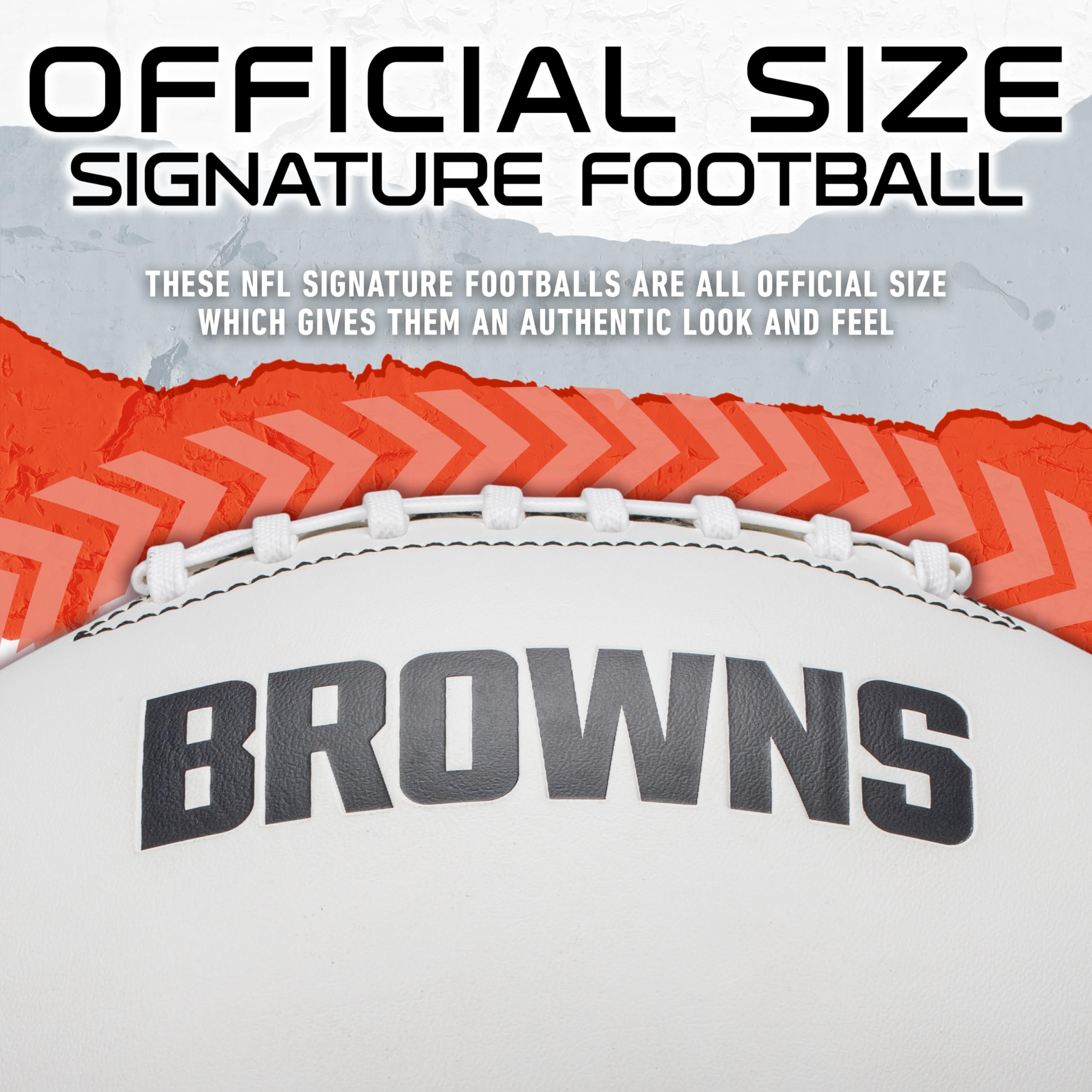 Franklin Sports Nfl Cleveland Browns Autograph Football - Official Size White Panel Souvenir Football For Autographs + Signature