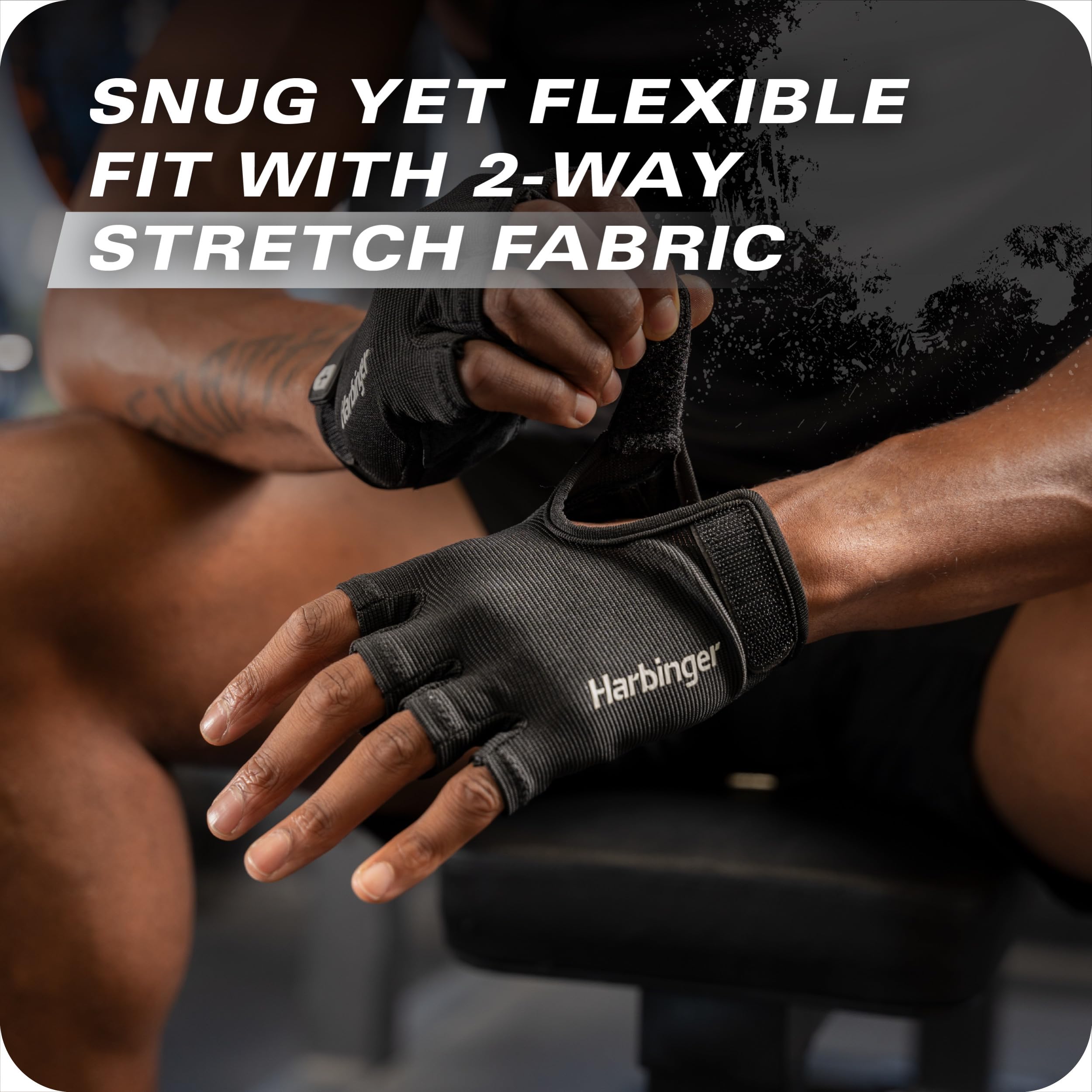 Power Gloves 3.0 - Durable Half Finger Weightlifting Gloves with Adjustable Wrist Closure, Breathable Leather Palm, Mens, Black