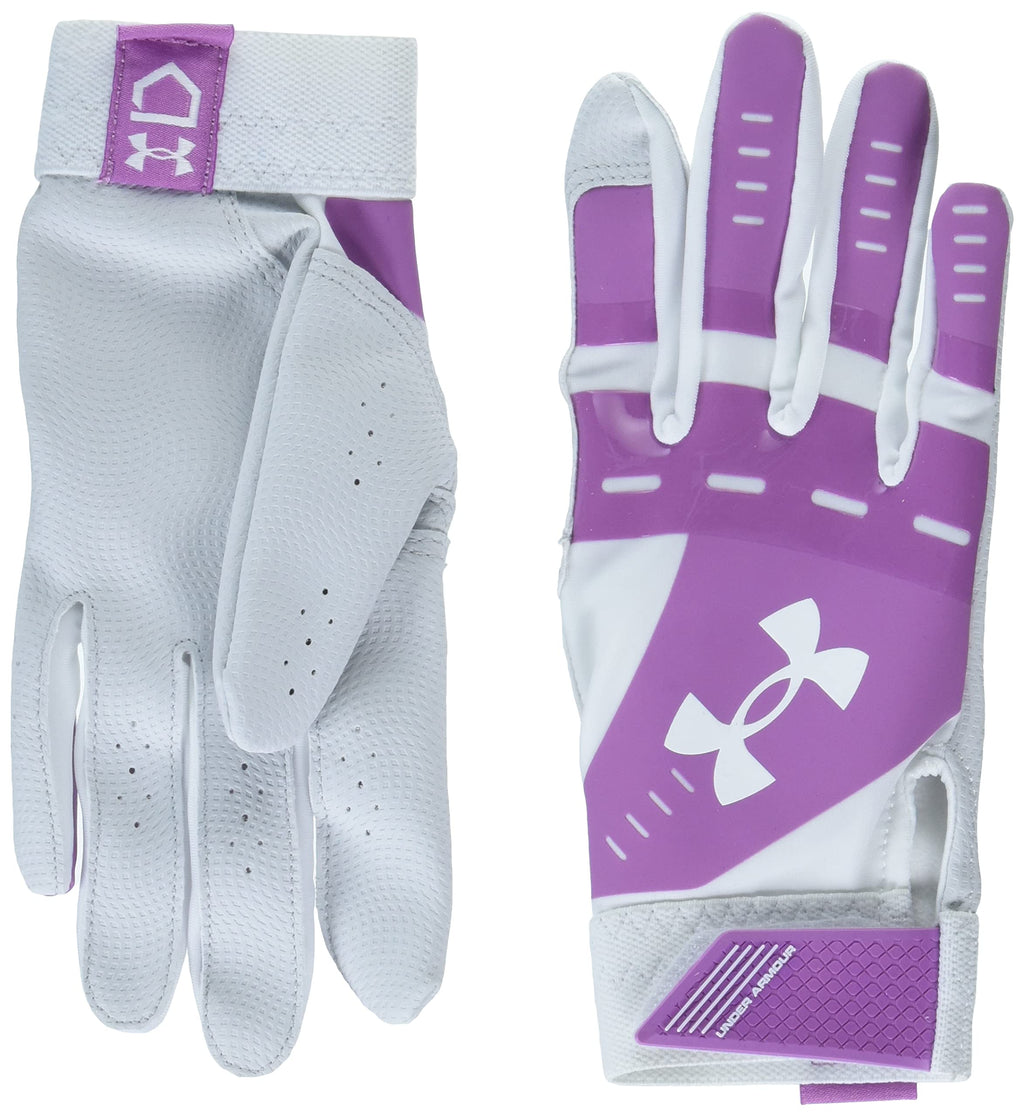 Under Armour Womens Radar Softball Gloves , (101) White / Jellyfish / White , Medium