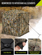 Tidewe Hunting Blind 270Full See Through With Windproof Curtain, Silent Magnetic Door & Sliding Windows, 2-3 Person Pop Up Groun