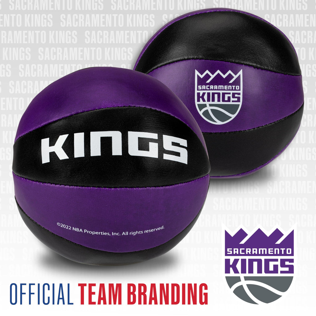 Franklin Sports Nba Sacramento Kings Toy Basketballs - 2 Pack Of Kids Soft Mini Basketballs For Over The Door + Indoor Hoops - N