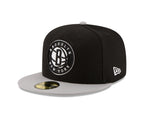 Nba Brooklyn Nets Men'S 2-Tone 59Fifty Fitted Cap , Black , 7 5/8