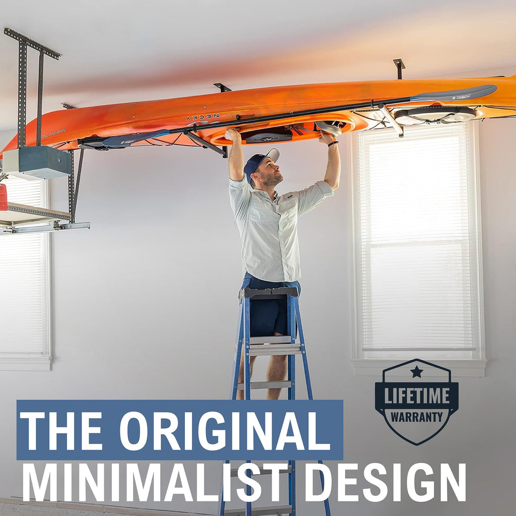 Storeyourboard Single Kayak Ceiling Rack, Adjustable Storage Mount, Overhead Garage System