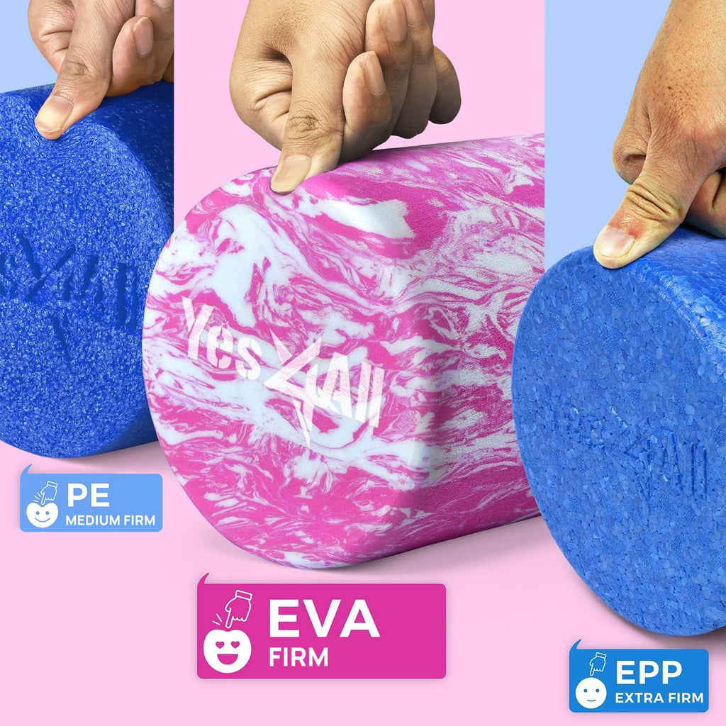 Yes4All Eva Foam Roller For Deep Massage, Rehabilitation And Physical Therapy (18 Inch, Unicorn Marbled)