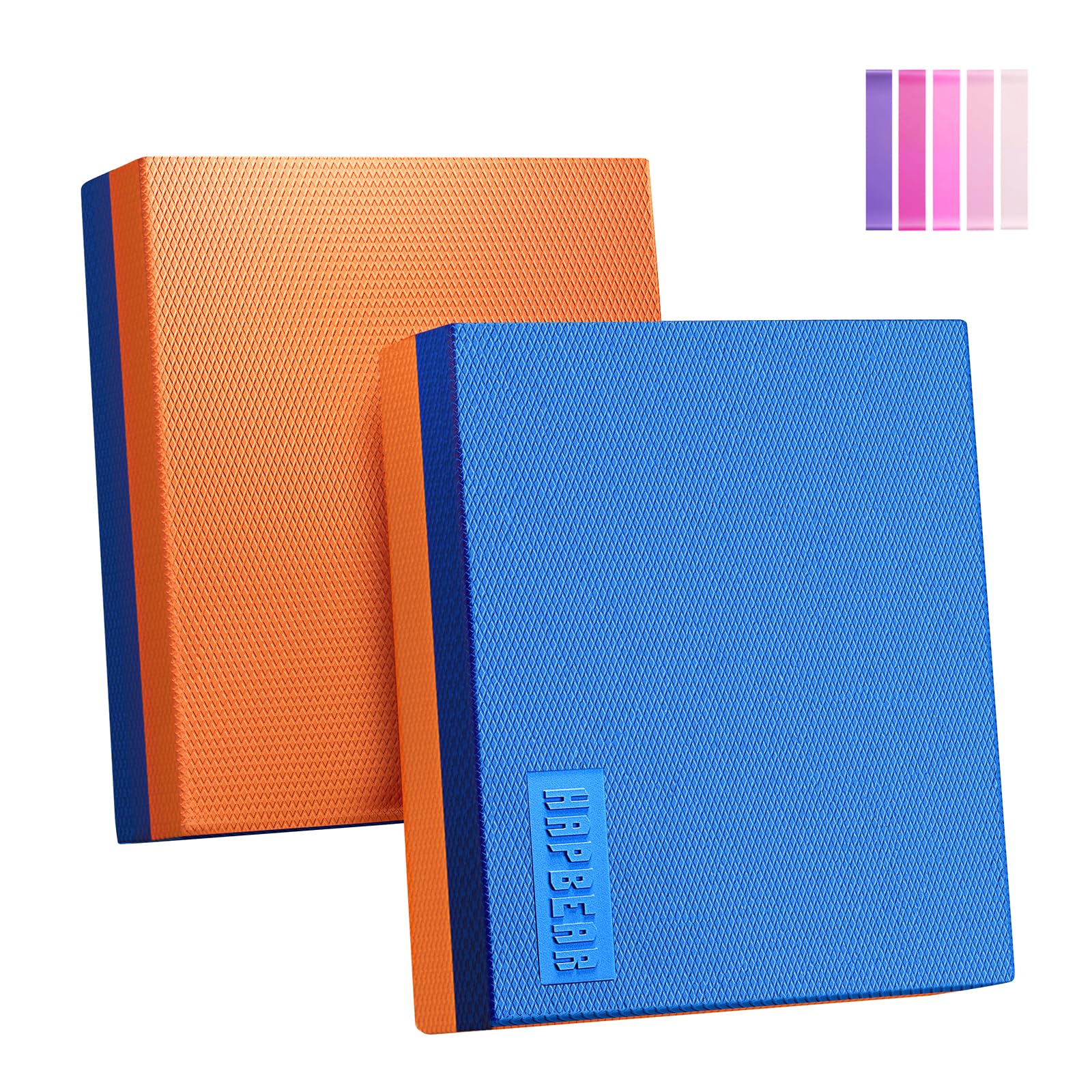 HAPBEAR Exercise Balance Pad 2-Pack - 15x12 Non-Slip Stability Mats - 2.25 Thick Soft Foam for Adults, Physical Therapy & Core T