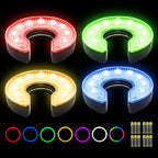 Kingtop Led Golf Hole Lights With Lens, Rgb Light Up Night Golf, Putting Green Cup Lights, Glowing In The Dark Lights For Golf H