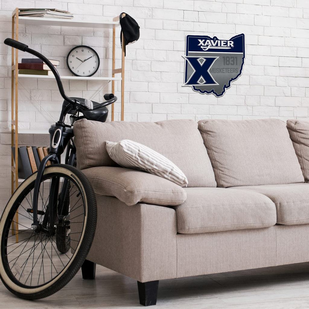Rico Industries Ncaa Xavier Musketeers State Shape Shape Cut Pennant - Home And Living Room D  Cor - Soft Felt Ez To Hang