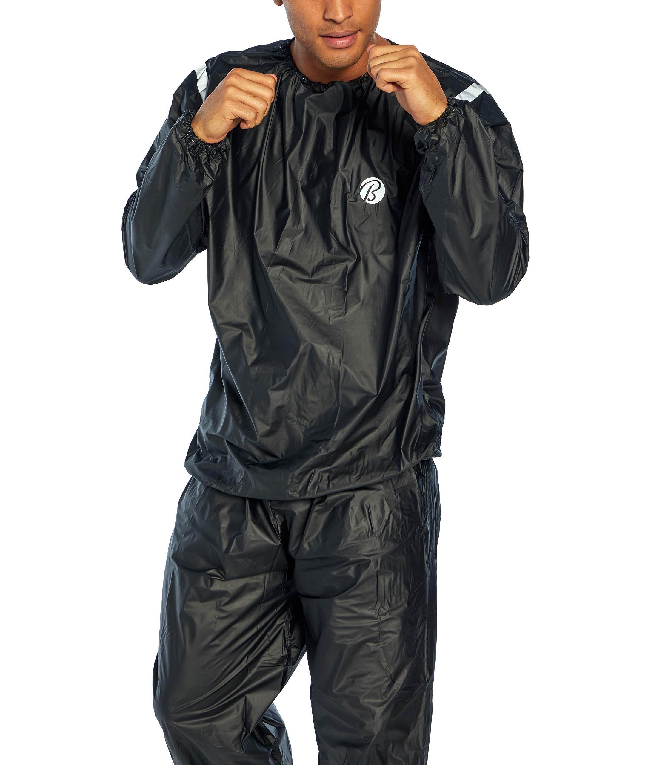 Bally Total Fitness Mens Sauna Suit, Black, Large-X-Large