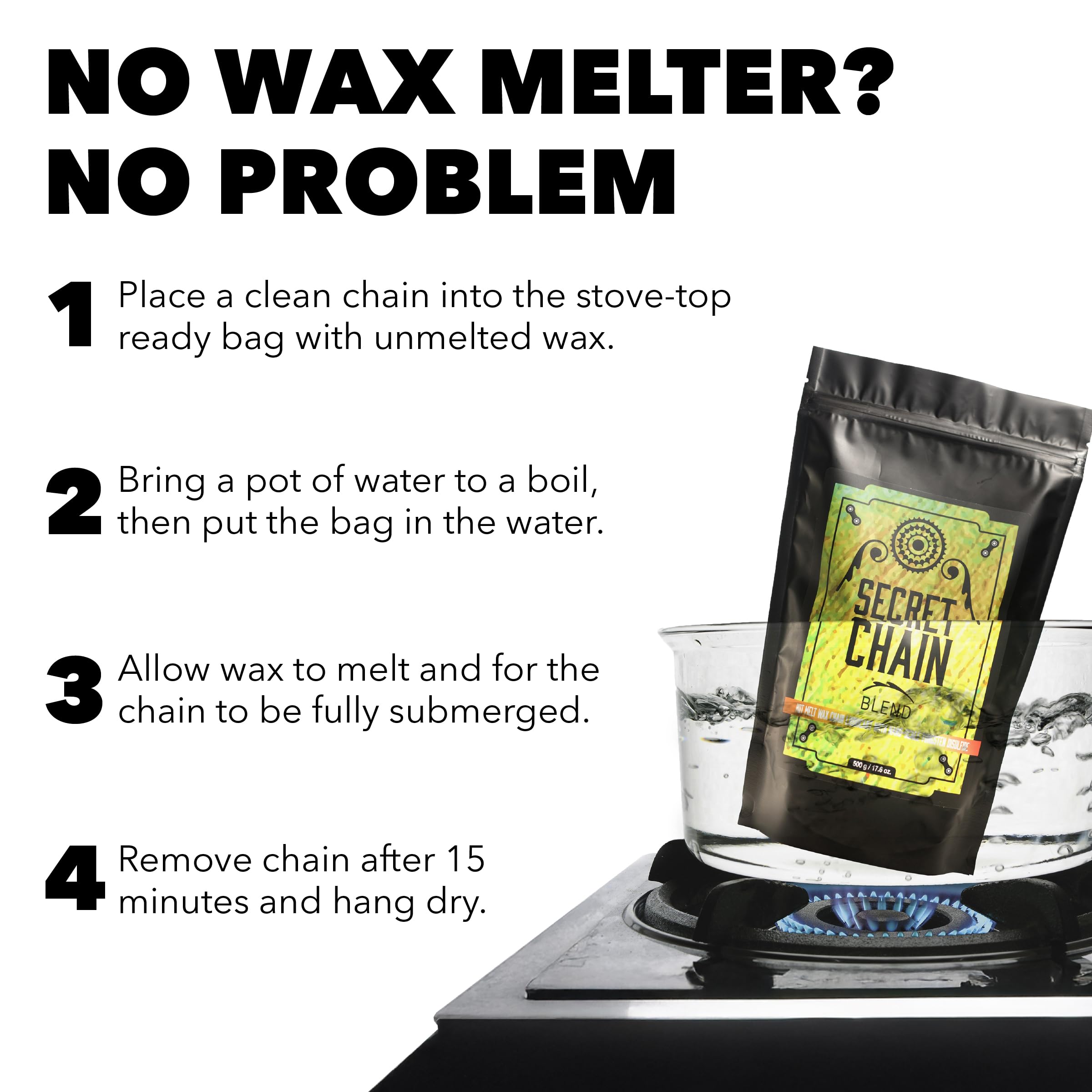 Silca Secret Hot Melt Bike Chain Wax  Wax Lubricant In Stovetop Boiler Bag  Ceramic Bike Chain Lube To Clean Bike Chain  Wax Bik